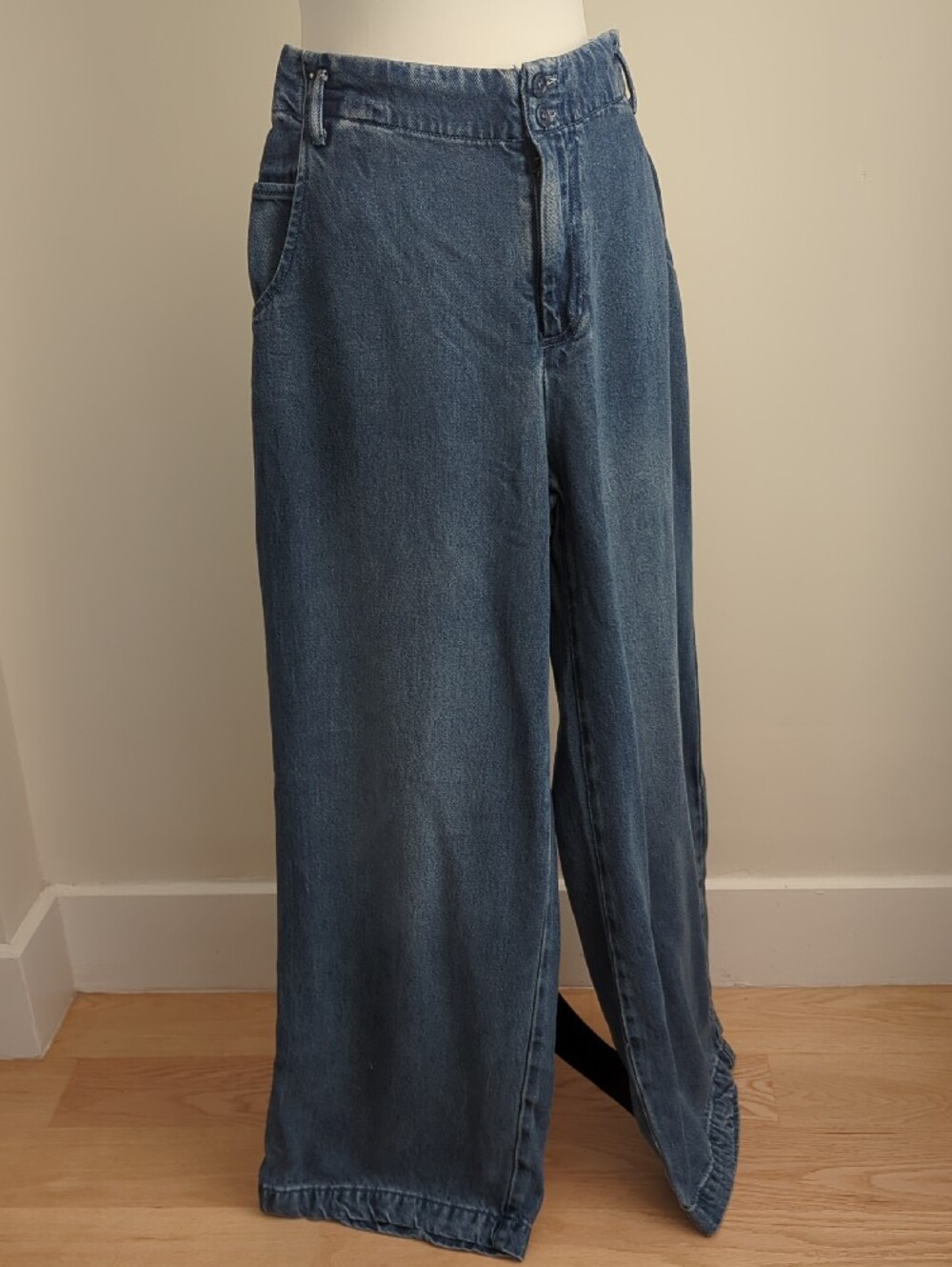 Young Fabulous & Broke YFB Wide-Leg High-Rise Paperbag Jeans LARGE - Picture 10 of 12